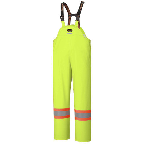 Hi-Vis FR Bib Pants - PU Stretch - 100% Waterproof - Hi-Vis Yellow/Green - 4XL | SWXV3520260-4XL
