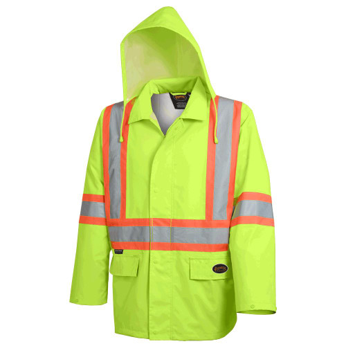 The Rock Hi-Vis 300D Oxford Poly Jacket - PU Coating – Hi-Vis Yellow/Green – XL | SWXV1081360-XL