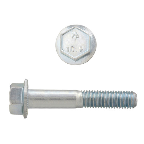 M6-1.00 x 35mm Metric Hex Flange Bolts Zinc Class 10.9 Coarse Thread PT | 105611-277