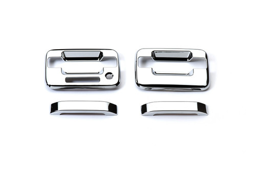 Door Handle Covers Set, Chrome, w/o Passenger Key Hole, Ford F-150 (Except Heritage) | 76P401011