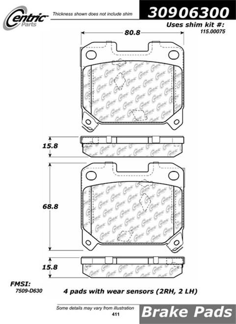 Sport Brake Pads with Shims | STE309-06300