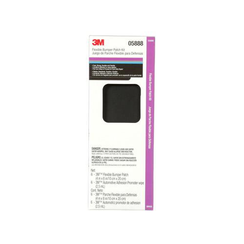 Flexible Bumper Patch Kit, Black, 4 in x 8 in | MMM05888