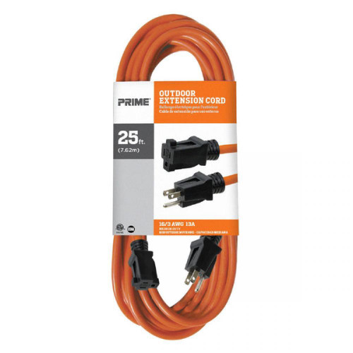 25Ft 16/3 SJTW Orange Extension Cord | 20CEC501625