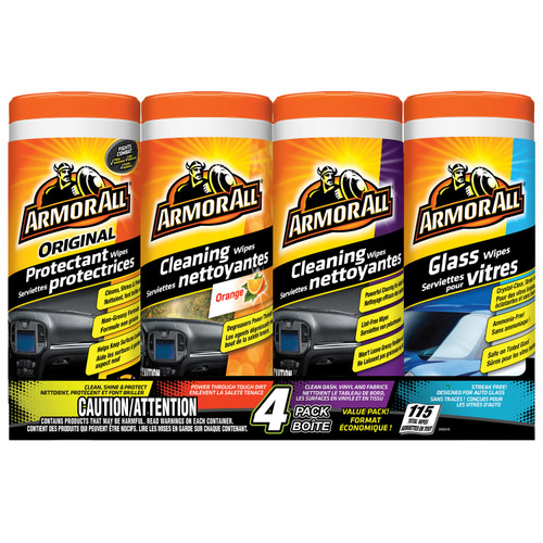 Protectant, Glass, Air Freshening Orange Cleaning Wipes and Original Cleaning Wipes, 4-Pack | ARM10881C