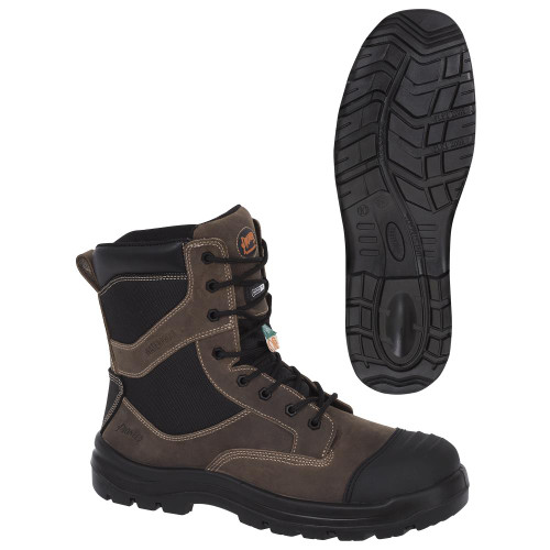 Leather Safety Work Boot - Composite Toe/Plate - Metal-Free - Brown- 9 | SWXV4610830-9