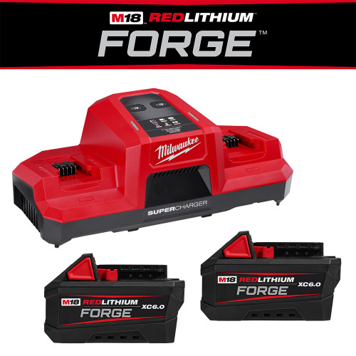 M18 Dual Bay Super Charger Starter Kit with 2 XC 6.0 FORGE Batteries | MET48-59-1866