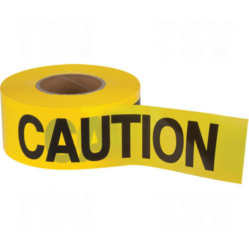 "Caution" Barricade Tape, English, 3" W x 1000' L, 1.5 mils, Black on Yellow | SCNSEK397