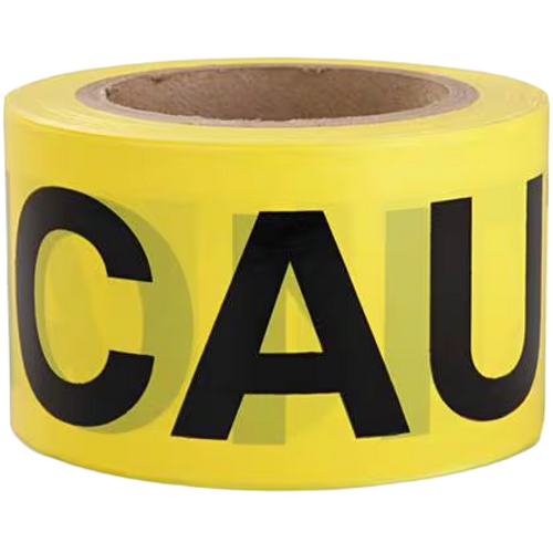 Barricade Tape - Yellow - Polyethylene .020 - ''Caution'' - 75Mm X 304M (3 In X 1000 Ft) | 483CT3YE1