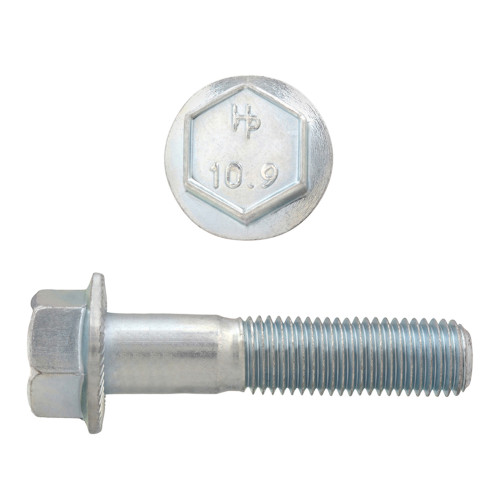 M10-1.25 x 45mm Metric Hex Flange Bolts Zinc Class 10.9 Fine Thread PT | 105611-373