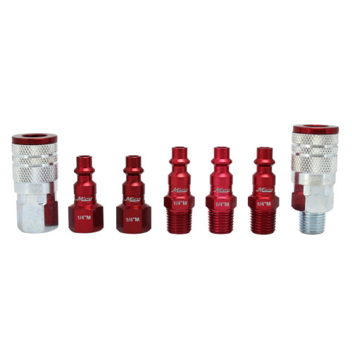 Colorfit® Coupler & Plug Kit - (M-Style, Red) - 1/4" NPT, (7-Piece) | MLTS-307MKIT