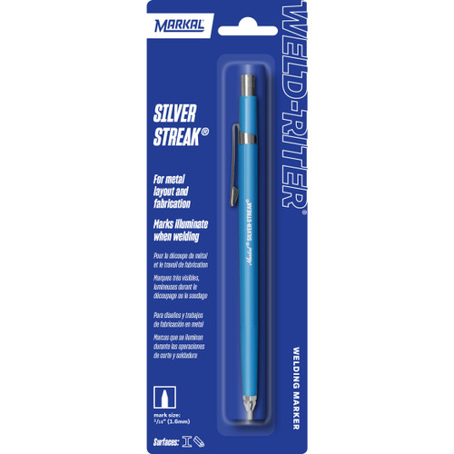 Silver-Streak Refillable Welders Pencil, Silver | 70Q96006