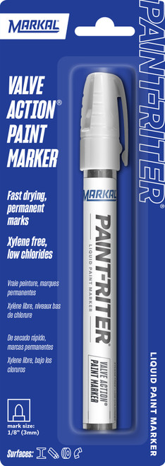 Paint-Riter® Valve Action Liquid Paint Marker, White | 70Q96800