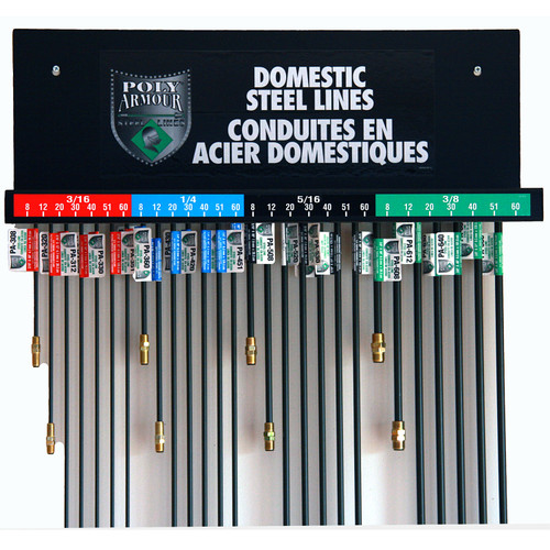 Wall Display, Poly-Armour PVF Steel Brake Lines Domestic | AGSPAD-19