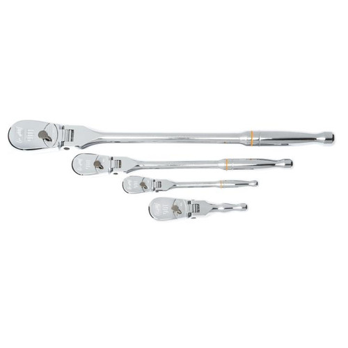 4 Piece 1/4", 3/8" & 1/2" Drive 90-Tooth Flex Head Teardrop Ratchet Set | APX81230T