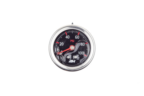 Liquid Filled Fuel Pressure Gauge - 1/8 NPT Inlet - 100PSI - Plain Black | RHP5001-100-3