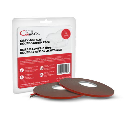 Grey Acrylic Double Sided Tape 1/2" (12mm X 33M), 12 Units | 20S137.073A