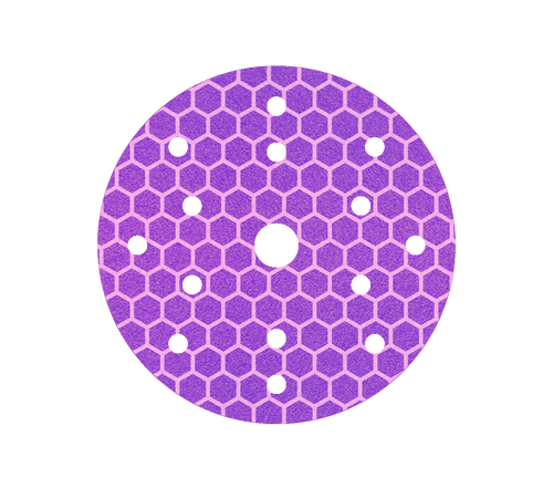 Electric Purple Ceramic Film Sanding Disc, 6" Velcro Disc | P120 (50/Box) | 20S144.504