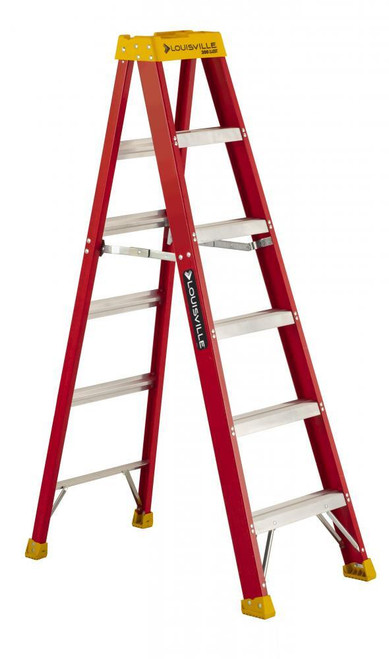 6' Fiberglass Step Ladder, Type Ia, 300 Lb Load Capacity | 58BL-3016-06