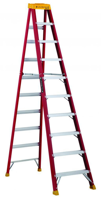 10' Fiberglass Step Ladder, Type Ia, 300 Lb Load Capacity | 58BL-3016-10