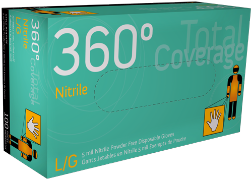 360 Degree Powder-Free 5MM Nitrile Gloves | 0024444PF