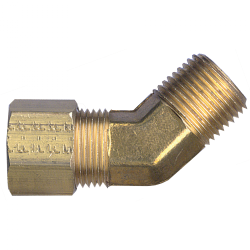 Brass Comp 45º Elbow 3/8 X 1/4 Male NPT | 02774-6B