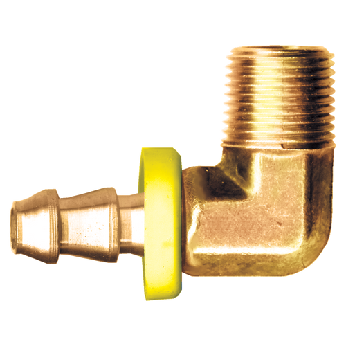 Push-On Hose Barb 90º Elbow 1/4 X 1/4 Male NPT | 027739-4B