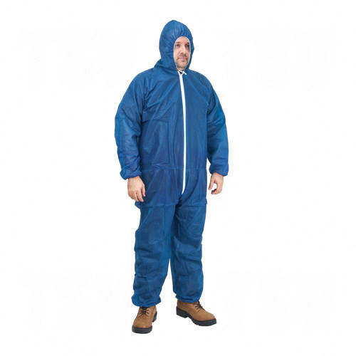 Hooded Coveralls, Blue, Polypropylene | SCNSEK356