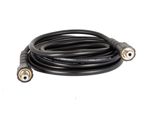 High-Pressure Hose - 25' X 1/4" Black 3200 PSI Thermoplastic, M22 Fittings | 30A85.225.229P