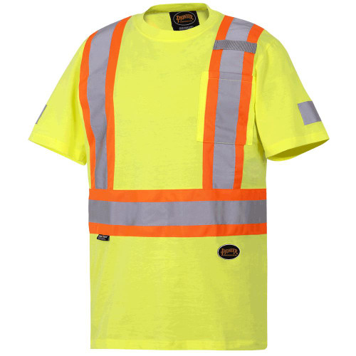 Hi-Vis 100% Cotton Safety T-Shirt - Hi-Vis Yellow/Green | SWXV1050560