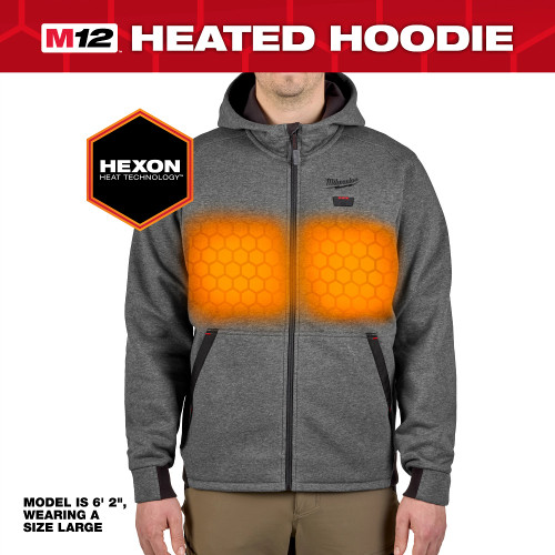 M12 Heated Hoodie Kit - Gray - S | METM200G-21S