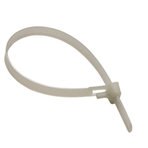 100 PCS 7.6" 50 lb Releasable Cable Tie - Natural | 1137093-C