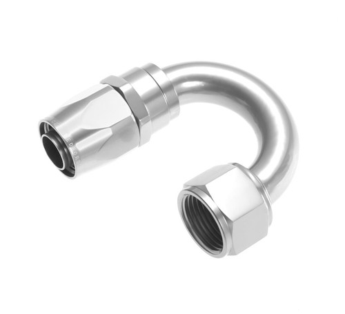 -12 180 degree Female Aluminum Hose End - clear | RHP1180-12-5