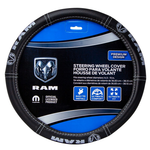 Ram Deluxe Gray Logo Steering Wheel Cover | PLC006697R25