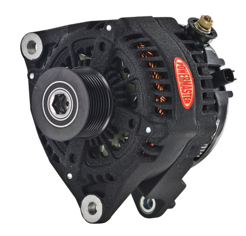 Alternator, Dodge Diesel, 245 Amp, 8 Groove Pulley, Hair Pin Replacement, Black Wrinkle Finish | 12P51379W