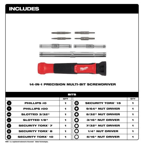 14-In-1 Precision Multi-Bit Screwdriver | MET48-22-2933