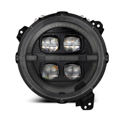 AlphaRex-18-24 Jeep Wrangler JL/Gladiator LED Projector Headlights in Alpha Black | REX880867