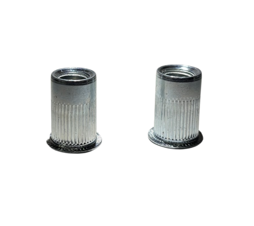3/8-16 X .027-.150 Large Flange Knurled Thin Wall Rivet Nut Zinc (A-L Style) | (Qty 50 Box) | EXIF-37C2LFKZBP