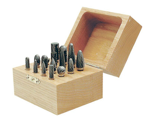 JET-KUT Carbide Bur Set in Wooden Box - 16 pc | SWX533907