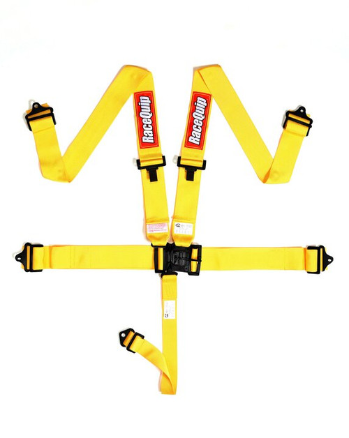SFI 16.1 Latch & Link 5-Point Racing Harness Set, Yellow | 0RQ711031RQP
