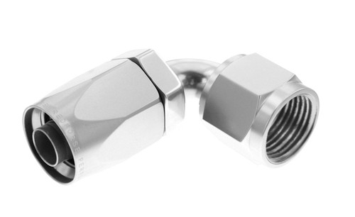 -06 90 deg Female Aluminum Hose End - non-swivel - clear | RHP6090-06-5