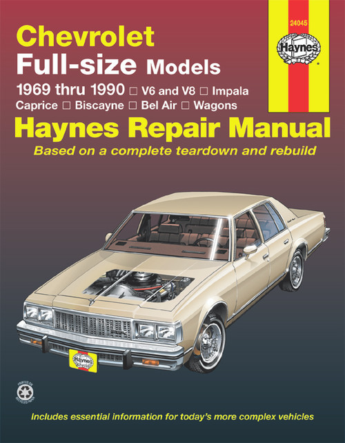 Repair Manual, Chevrolet Full Size Sedans, '69-'90 | 44324045