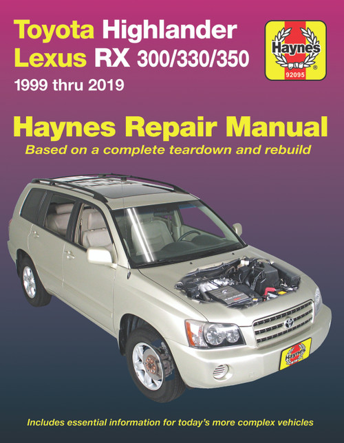 Repair Manual, Toyota Highlander, '01-'19 & Lexus RX300/330/350, '99-'19 | 44392095