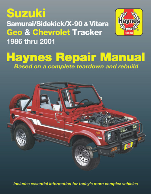 Repair Manual, Suzuki Samurai (86-95), Sidekick (89-98), X-90 (96-98) & Vitara (99-01), Geo Tracker (86-97) & Chevrolet Tracker (98-01) | 44390010