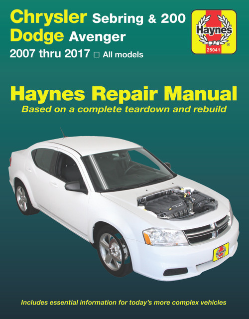 Repair Manual, Chrysler Sebring Sedan (07-10), Sebring Convertible (08-10), 200 (11-17) & Dodge Avenger (07-14) | 44325041
