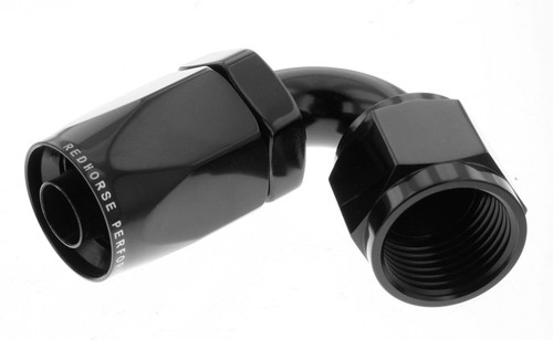 -08 120 degree Female Aluminum Hose End - black | RHP6120-08-2