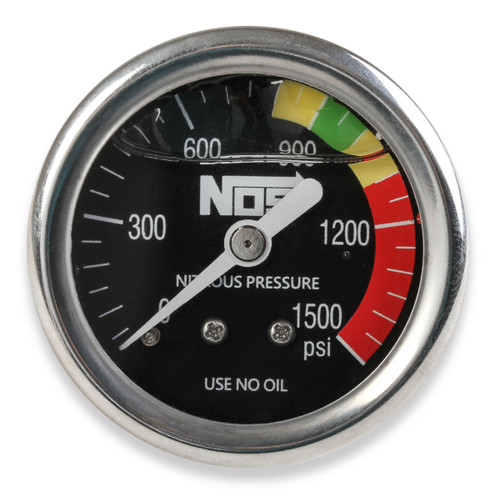 NOS Nitrous Gauge, Black, 1-1/2", Liquid Filled | NOS15919NOS