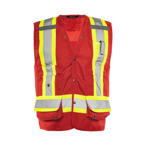Hi-Vis Surveyor Safety Vest, Red, X-Large | WLSTV20RXL