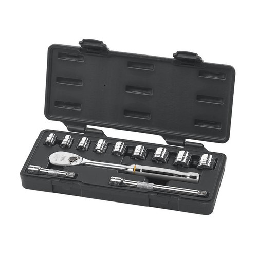 12 Piece 3/8" Drive 6 Point Standard SAE Mechanics Tool Set | APX80556