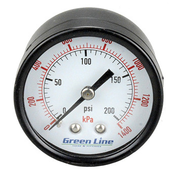 0-30 PSI Dry Center Back Mount Pressure Gauge | GLSPGD15-CBM-0030