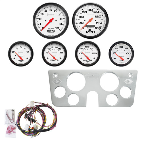 6 Gauge Direct Fit Dash Kit; Chevy Truck 67-72; 6 Gauge; Phantom | AUM7045-09